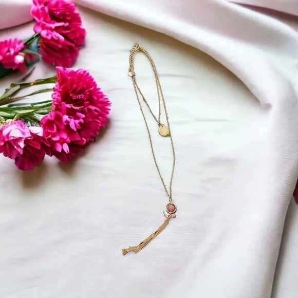 Bohemian Long Layered Tassel Gold Plated Drop Necklace - Picture 2 of 3